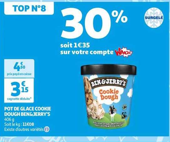 pot de glace cookie dough ben&jerry's