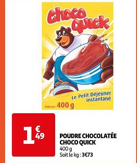 poudre chocolatée choco quick