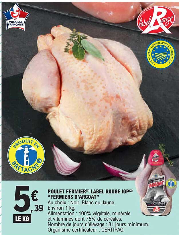 poulet fermier label rouge igp fermiers d'argoat
