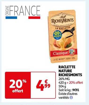 Raclette Nature Richesmonts