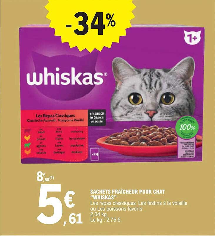 Sachets Fraîcheur Pour Chat Whiskas