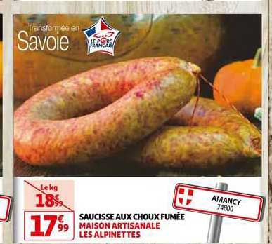 Saucissse Aux Choux Fumée Maison Artisanale Les Alpinettes