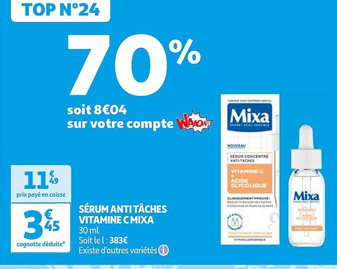 sérum anti tâches vitamine c mixa