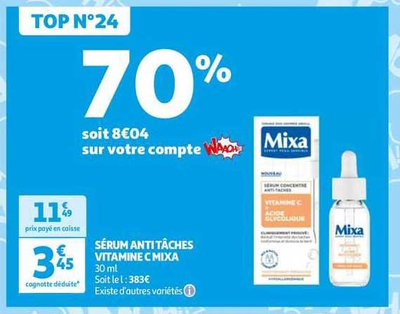 sérum antitâches vitamines c mixa