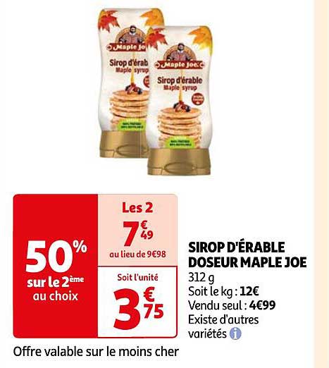 Sirop D'érable Doseur Maple Joe
