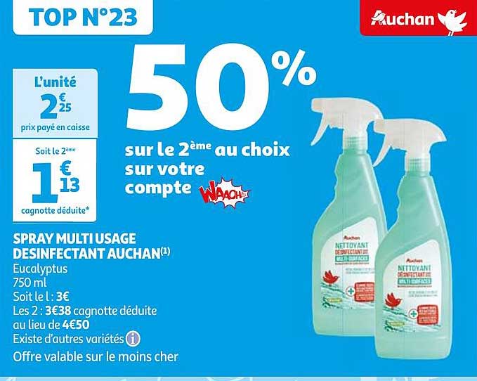 spray multi usage désinfectant auchan