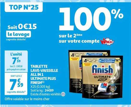 tablette lave-vaisselle all in 1 ultimate plus finish