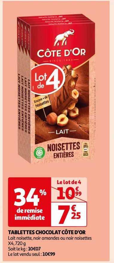 Tablettes Chocolat Côte D'or