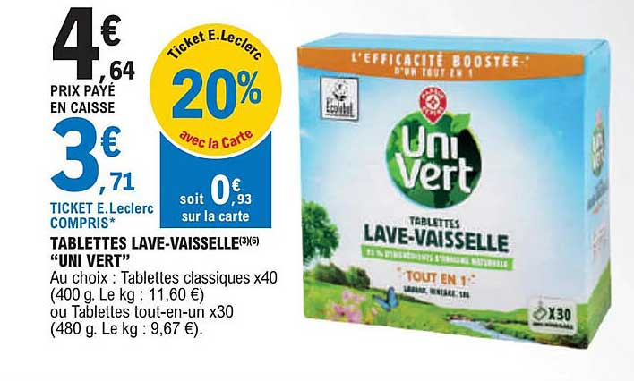 tablettes lave-vaisselle "uni vert"