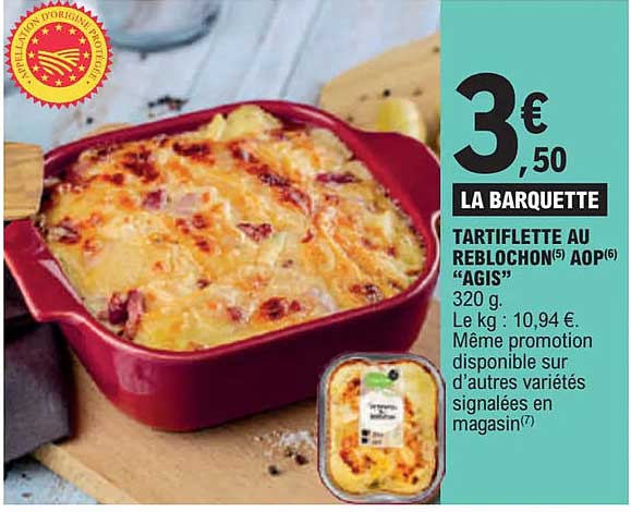 tartiflette au reblochon aop agis