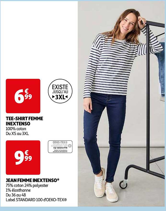 tee-shirt femme inextenso jean femme inextenso