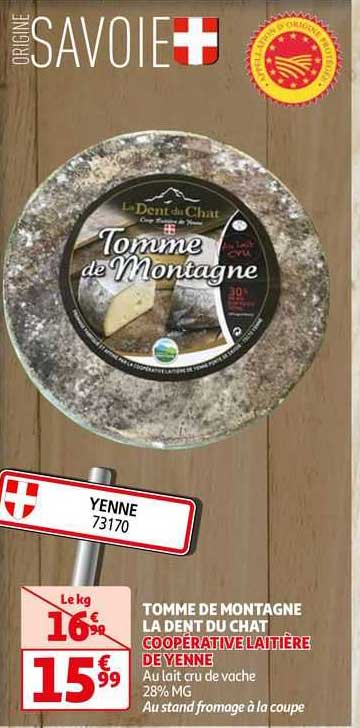 tomme de motagne la dent du chat coopérative laitière de yenne