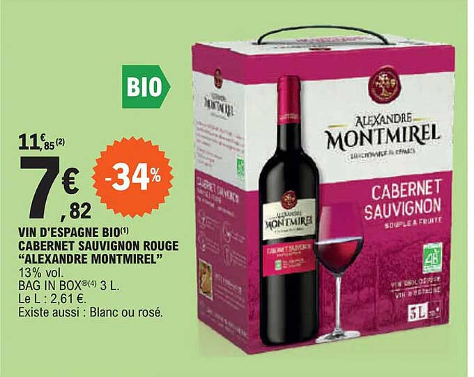 vin d'espagne bio cabernet sauvignon rouge "alexandre montmirel"