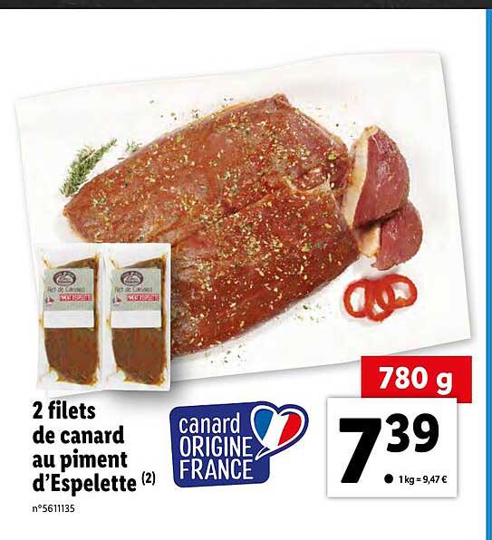 2 filets de canard au piment d'espelette