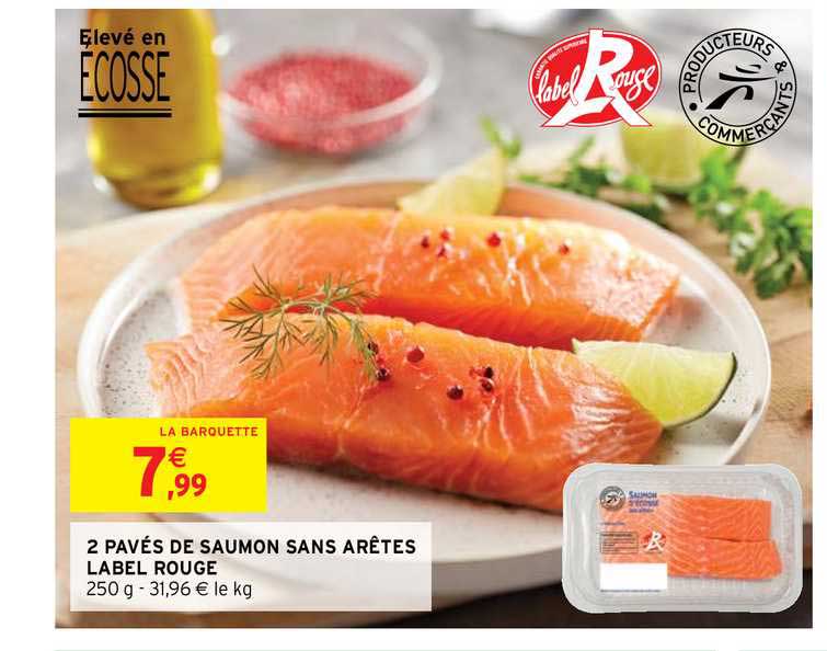 2 pavés de saumon sans arêtes label rouge