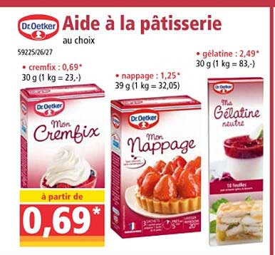 aide à la pâtisserie dr.oetker