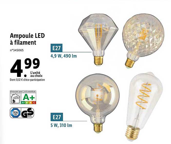 ampoule led à filament e27
