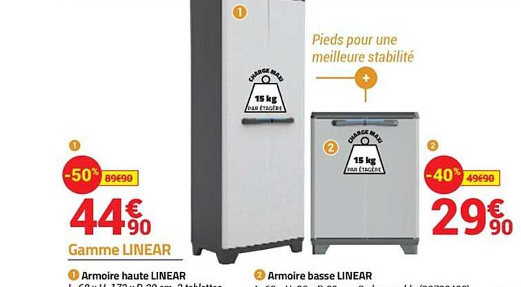 armoire haute linear, armoire basse linear