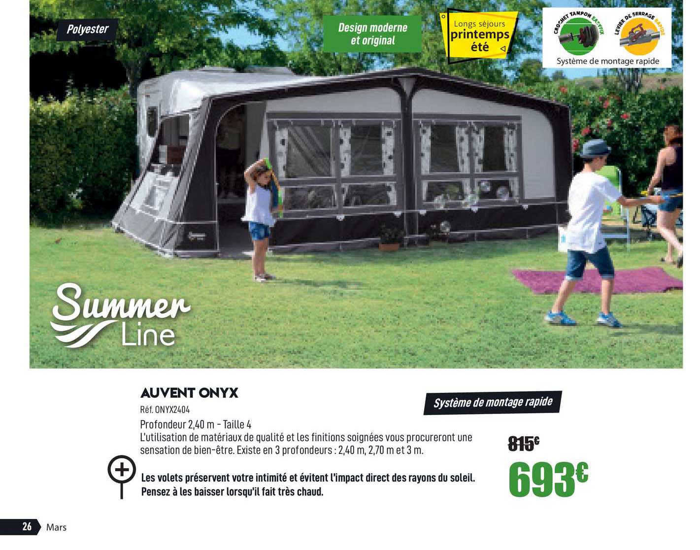 Auvent Onyx Summer Line