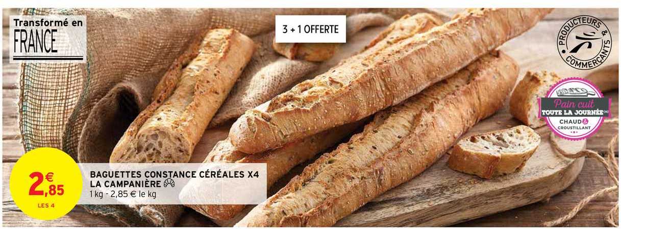 baguettes constance céréales x4 la campanière