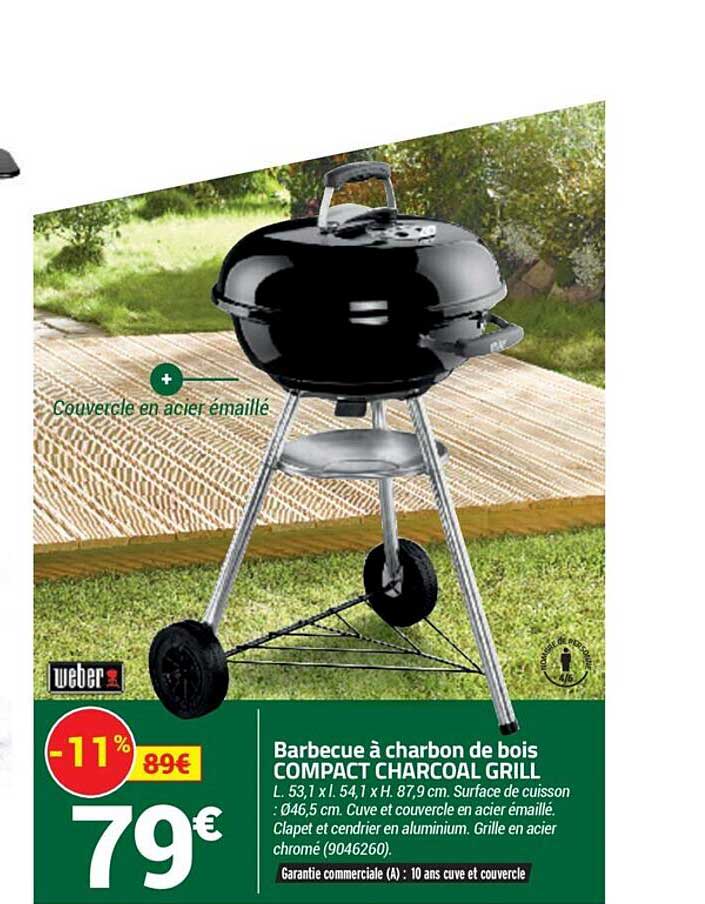 Barbecue à Charbon De Bois Compact Charcoal Grill