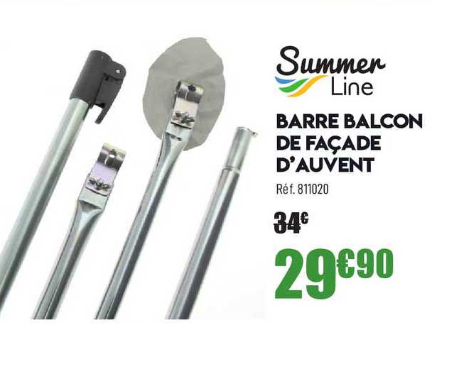 barre balcon de façade d'auvent summer line