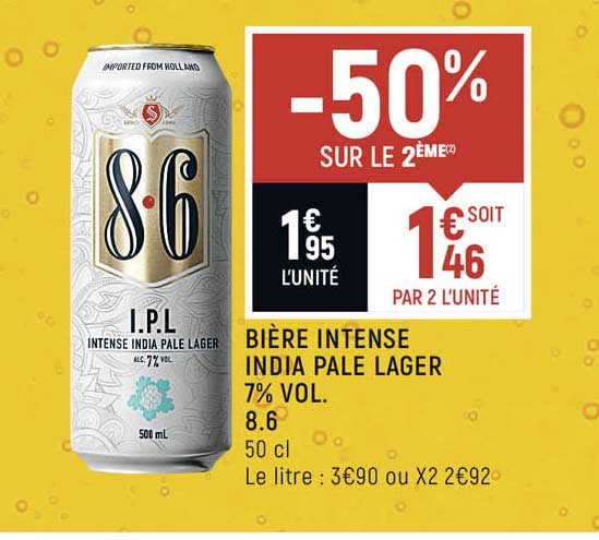 bière intense india pale lager 7% vol. 8.6