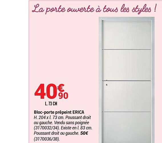 bloc-porte prépeint erica