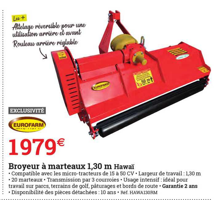 broyeur à marteaux 1,30 m hawaï