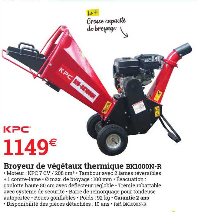 broyeur de végétaux thermique bk1000n-r kpc