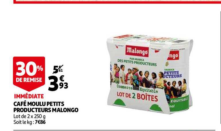 café moulu petits producteurs malongo