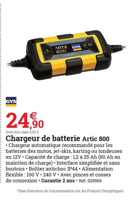chargeur de batterie artic 800 gys