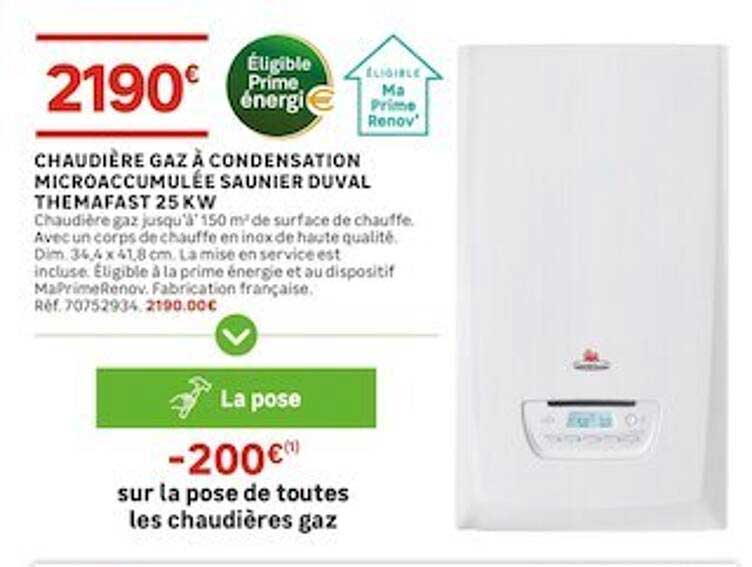 chaudière gaz à condensation microaccumulée saunier duval thermafast 25wk