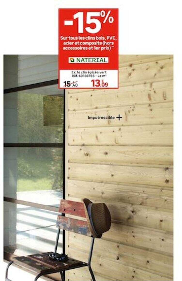 clins bois pvc, acier et composite naterial