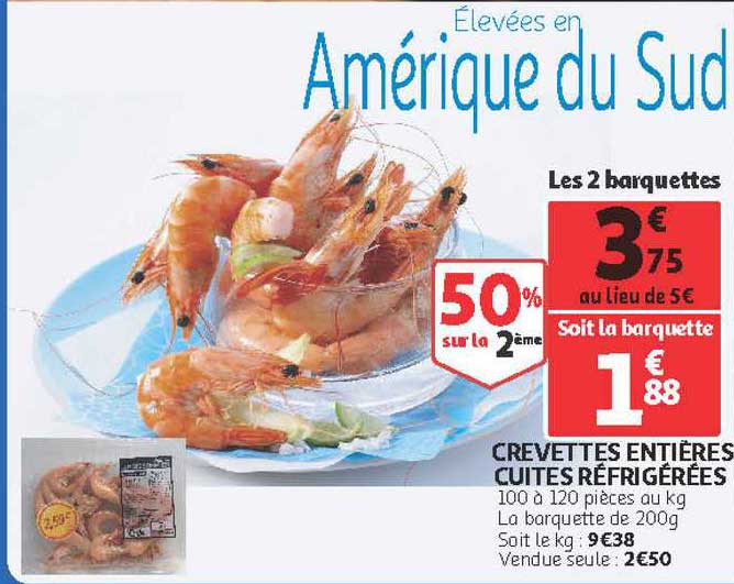 Crevettes Entières Cuites Réfrigérées