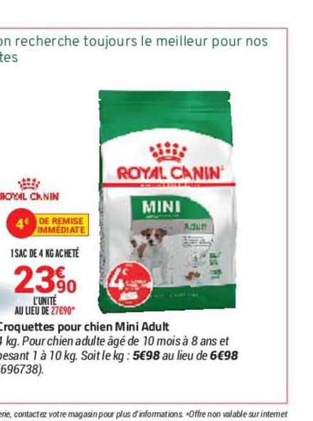 croquettes pour chien mini adult royal canin