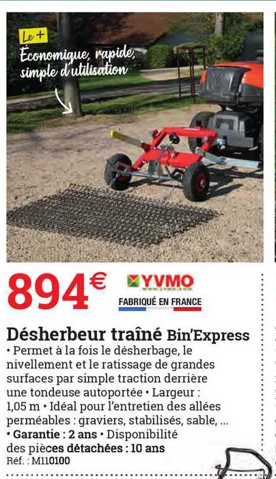 désherbeur traîné bin'express