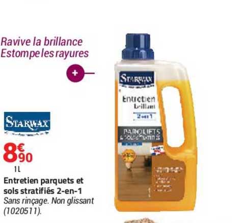 Entretien Parquets Et Sols Stratifiés 2-en-1 Starwax