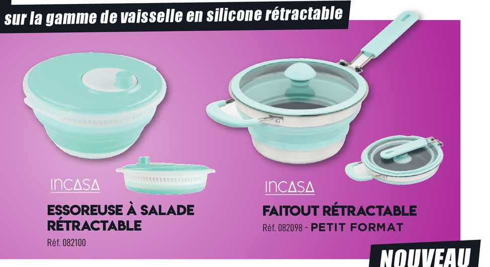 essoreuse à salade rétractable, faitout rétractable incasa