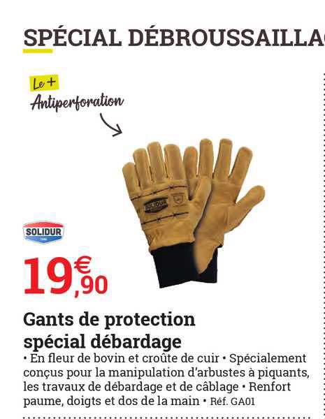 gants de protection spécial débardage solidur