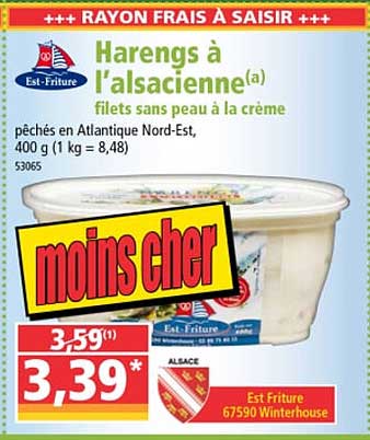 harengs à l'alsacienne filets sans peau à la crème