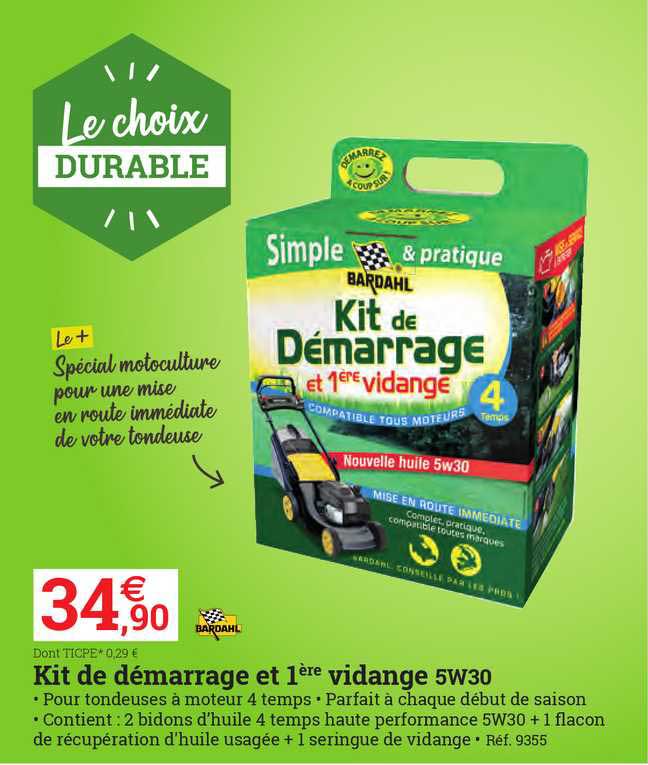 kit de démarrage et 1ère vidange 5w30 bardahl