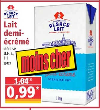 lait demi-écrémé alsace lait
