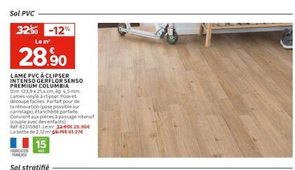 Lame Pvc à Clipser Intenso Gerflor Senso Premium Columbia