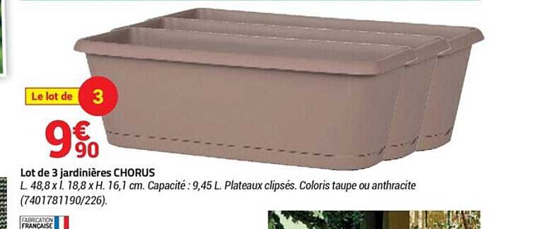 lot de 3 jardinières chorus