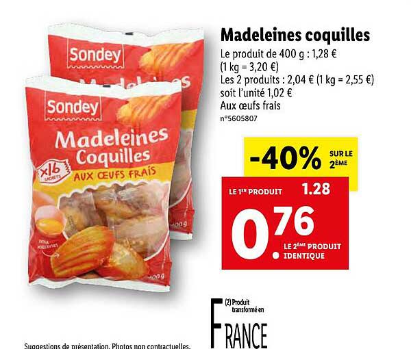 Madeleines Coquilles Sondey