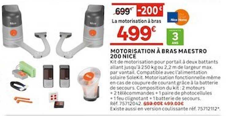 motorisation à bras maestro 200 nice