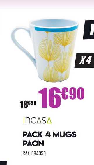 pack 4 mugs paon incasa