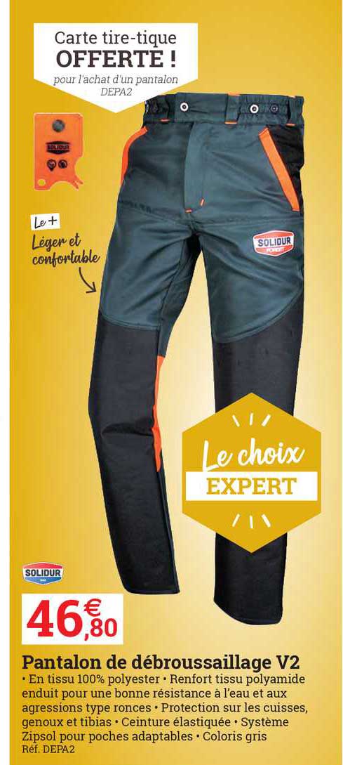 pantalon de débroussaillage v2 solidur