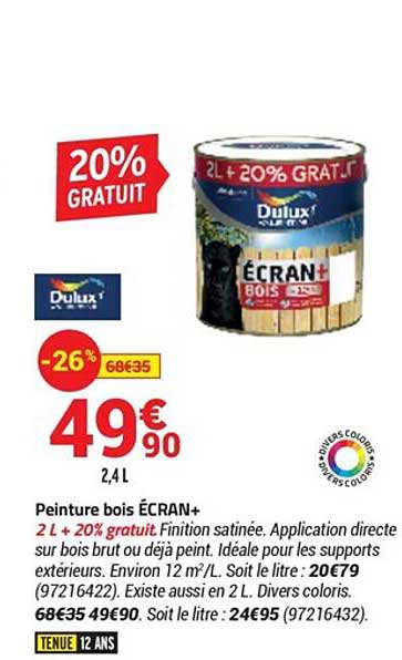 Peinture Bois écran+ Dulux Valentine